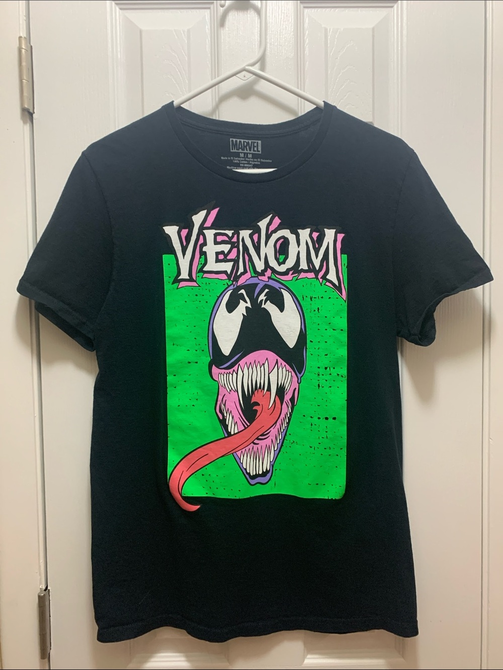 Marvel Venom Tee - Black with Neon Green & Pink Accents
